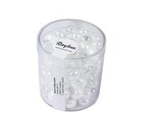 Rayher 14873102 - Ruota in Vetro, Diametro 8,7 mm, Colore: Bianco, Barattolo da 55 g