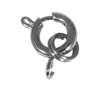 Rayher 2216521 Anello a Molla in Acciaio Inox con Anello divisorio, 8 mm di Diametro, SB-Btl, 1 Pezzo, Platino