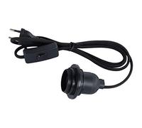 Rayher 23099576 Montatura lampada c.interruttore,p. E27, nero, 180cm, c.anello a vite, bus.blis. 1pz