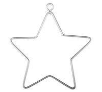 Rayher 24091000 Stelle in Filo di Ferro Con Gancio, da Appendere, Argento, 3 Pezzi, 7 X 8 Cm, per Hobbistica, Addobbi Natalizi, Acchiappasogni, Decorazioni in Macramè