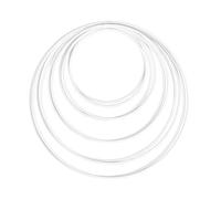 Rayher 25212102 Set of 10 Coated Metal Rings for Wedding Crafts, Hoops in Differ