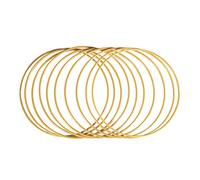 Rayher 25215616 Anelli in Metallo Dorati, 10 Pezzi, 20 cm ø, Spessore circa 3 mm, Cerchi Metallici per Hobbistica, Acchiappasogni, Decorazioni in Macramè e Ghirlande