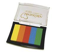 Rayher 2839739 - Cuscinetto per timbri, Versa Color, 5 colori, superficie timbro: 4,7 x 7,5 cm, Multicolore (Arcobaleno)