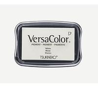 Rayher 29017102 Tampone D’inchiostro per Timbri „Versa Color“, dimensione 7,5X4,5Cm, Pigmentato Colore Bianco, A Base D'Acqua, per Lavori Con Carta, Cartone, Embossing