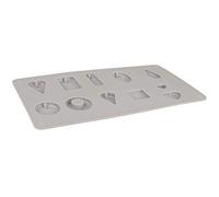 Rayher 36109000 Stampo in Silicone per colare, 14,5 x 26 x 1 cm, 11 Forme, Scatola da 1 Pezzo, Grigio, normale