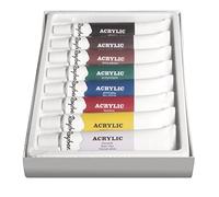 Rayher 38924000 Set Di Colori Acrilici, Assortimento 8 Colori, Tubetti Da 12ml, Per Pittura Su Carta, Tela, Legno, Cartapesta, Sassi, Plastica, Per Hobbistica, Principianti Ed Esperti