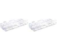 Rayher 3902300 Contenitore Trasparente a Scomparti, 24 X 11 X 2.8Cm, 14 Scomparti da 3.3 X 3.3 Cm con Coperchi, Box Multiuso Salvaspazio per Accessori Gioielleria, Scrapbooking, Articoli da Bricolage