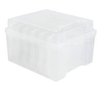 Rayher 39572000 contenitore trasparente con 6 box interni, 210x185x140mm, per accessori gioielleria, scrapbooking, articoli da bricolage salvaspazio