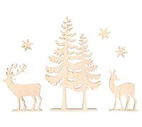 Rayher 46322000 Motivi Legno Albero E Cervo, Fsc100%