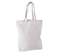 Rayher 53990102 Borsa Shopper classica in tessuto bianco, dimensioni 46 x 46cm, borsa di cotone con manici in cuoio artificiale oro, lunghezza manici 24cm, tote bag da personalizzare, senza stampe