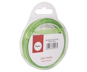 RAYHER 5521629 Nastro di Organza, 7 mm, SB Rotolo di 10 m, Verde