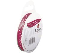 RAYHER 5540633 Nastro di Raso con Puntini, 9,5 mm, SB Rotolo di 10 m, Pink