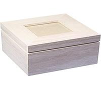 Rayher 62264000 legno - scatola con foto coperchio FSC Mix Credit, 12 x 12 x 8,2 cm