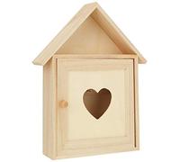 Rayher 62405000 cassetta portachiavi in legno FSC, svuotatasche, finestra cuore, 17 x 5 x 21 cm.