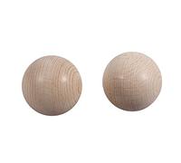 Rayher 6246000 - Sfere di Legno Grezzo FSC, 100%, Non forate, Diametro 40 mm, 2 Pezzi
