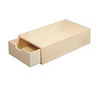 Rayher 62601000 Scatola in legno FSC Mix Credit, 20 x 10 x 5 cm, tasca interna estraibile