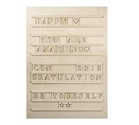Rayher 62859505 lavagna in legno con lettere in legno, naturale, 30 x 42 cm, 96 lettere incluse, incl. numeri e simboli, certificato FSC, letterboard in legno di pioppo