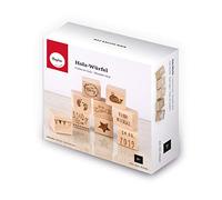 Rayher 62960505 Dado legno, naturale, 4,5x4,5x4,5cm, box 9pz