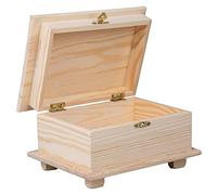 Rayher 64509505 - Cofanetto in legno con coperchio e chiusura a scatto, certificato FSC, 100% naturale, 10,5 x 19 x 13,5 cm