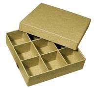 Rayher 71748000 - Scatola in cartapesta riciclata FSC 100%, 14 x 14 x 3,5 cm, Q