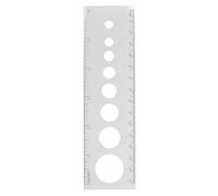 Rayher 71933000 Quilling Righello 16 x 4.5 cm con Cerchio Stencil con Diametro 0.7 - 2.5 cm