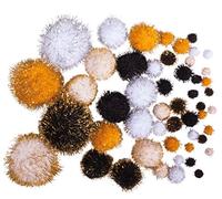 Rayher 76531000 Pompon Metallici, Assortito, Nero-Oro