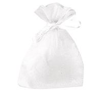 Rayher 8700002 - Sacchetti in organza, 7,5 x 10 cm, 6 pezzi, colore: Bianco
