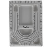 Rayher 8902900 - Piatto di design per perline, 23 x 33 cm, in plastica, con motivo floccato grigio