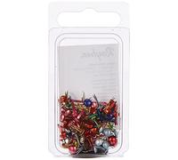 Rayher 8916149 Fermacampioni A Testa Tonda, 4 mm Diametro, 9 mm Lunghezza, 100 Pezzi Assortiti Vari Colori, Satinati, Per Lavori Con Carta, Scrapbooking Lavori Creativi E Fai-Da-Te