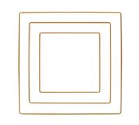 Rayher Anelli Metallici Quadrati Assortiti, Oro, Ciascun 1x15cm, 20cm, 25cm, Box 3Pz, 25220616