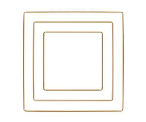 Rayher Anelli Metallici Quadrati Assortiti, Oro, Ciascun 1x15cm, 20cm, 25cm, Box 3Pz, 25220616
