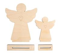 Rayher Angelo Legno, FSC Mix Credit, Naturale, 9.5+15 cm, 4 Pezzi, Busta Blister 1 Set, 64500505
