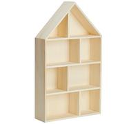 Rayher Bacheca Portaoggetti a Forma di Casa, Legno FSC, 8 scomparti, 30 x 50 x 8 cm
