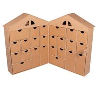 Rayher Calendario d'avvento cartap,FSC Recycled, kraft, 24x12,4x30,2cm, casa, apribile, 67399521