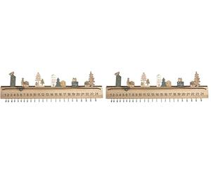 Rayher Calendario D'Avvento Legno, 40X3,5X12Cm, +Ganci Per Appendere,Box 1P, 46556000 (Confezione da 2)