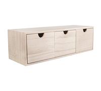 Rayher cassettiera in legno con 3 cassetti, legno naturale non trattato, 37,5x13x11,5 cm, per piccoli oggetti, cancelleria, da colorare e decorare, 6190300