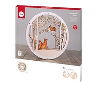 Rayher cerchio decorativo in legno, motivo foresta, 30cm ø, da appendere, legno naturale certificato FSC, 1 kit a 9 pezzi, 63156505