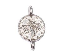 Rayher Ciondolino Metallo Moneta, 7,3Mm Ø, Argento, Con 2 Occhielli, Bus.Blis. 4Pz, 22776606