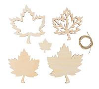 Rayher Ciondolo legno foglia, FSC Mix Credit, naturale, 3,8+8,8+10,4cm ø +cordoncino, bus.blis. , 46704505