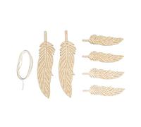Rayher Ciondolo Legno Piuma, FSC Mix Credit, Naturale, 7.5+12.5 cm, con Cordoncino, Busta Blister 6P, 46647505