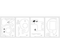 Rayher Compensato con Modelli Animali, Naturale, 300x200x4mm, 4 tavolette, busta 1set