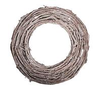 Rayher corona decorativa in vimini piatta, legno di vite, bianco slavato, 40 cm di diametro, altezza 3cm per decorazioni stagionali, 65272505