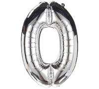 Rayher Folienballon Zahl 0", Silber, 96cm, SB-Btl 1Stück Palloncino Foil Numero, Argento, 21 x 13 x 0.2 cm, 6 Unità