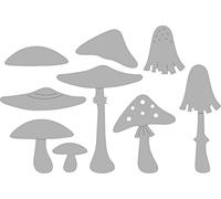 Rayher fustella con motivi funghi in filetto d’acciaio argento, 1,6-3,9 cm x 0,9-5,0 cm, 9 pezzi, per scrapbooking, lavori con carta, biglietti d'auguri, decororazioni, 50249000