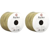 RAYHER HOBBY 5116031 Cavo di Carta con Filo, 2 mm, Rotolo 25 m, Ecru (Confezione da 2)