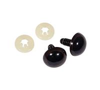 RAYHER HOBBY 8911305 Occhi di Animali in plastica, a Incastro, Busta con 10 Pezzi, 18 mm di Diametro, Marrone Scuro