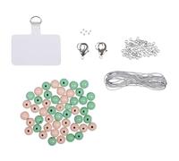 Rayher Kit Catena Cellulare Perle Legno, FSC 10, Colori Misti, per 2 catenine Corte, Box blis. 1set, 15419999