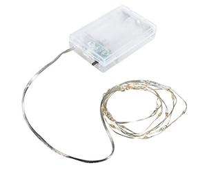 Rayher Mini LED Catena di Luci C.Fil di Ferro/T, Giallo Lumin., 130Cm, 20 LED, A Batteria, 69228159