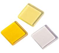 Rayher Mosaico acrilico trasparente, 1 x 1 cm, circa 205 pezzi, scatola SB da 50 g, miscela di toni gialli, quadrati, pietre in plastica, mosaico in plastica traslucido, 14540159