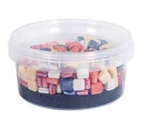 Rayher Mosaico Vetro Glossy Misto, Colori Misti, 1x1cm, (ca 250pz), scatolina 500g, 250 unità